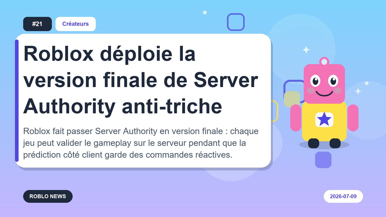 Roblox déploie la version finale de Server Authority anti-triche