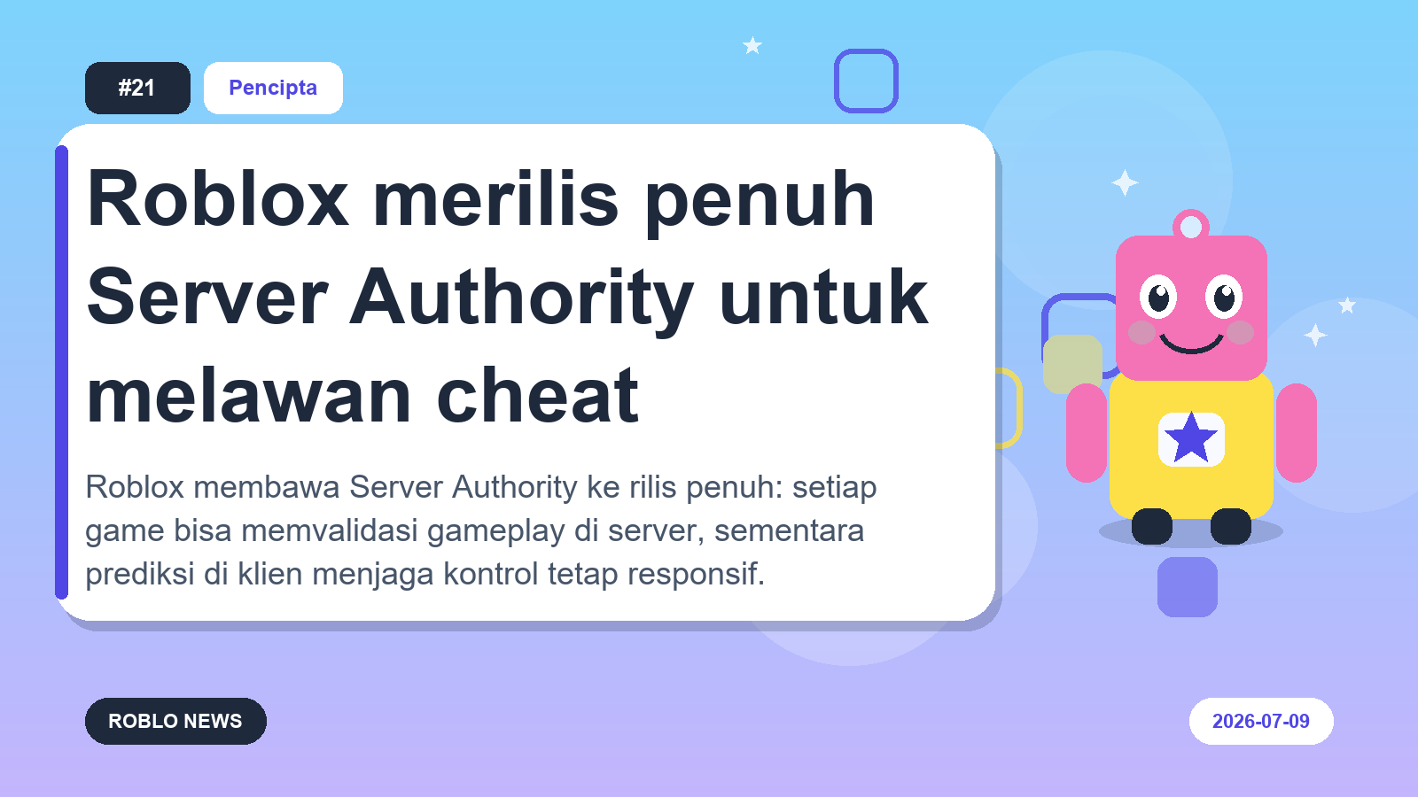 Roblox merilis penuh Server Authority untuk melawan cheat