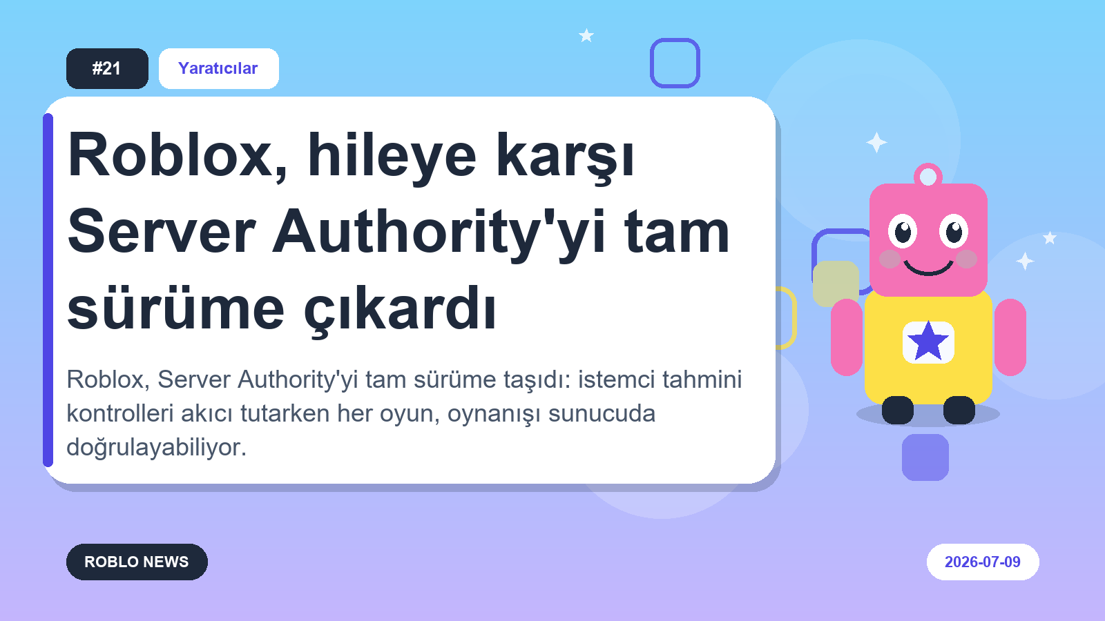 Roblox, hileye karşı Server Authority'yi tam sürüme çıkardı