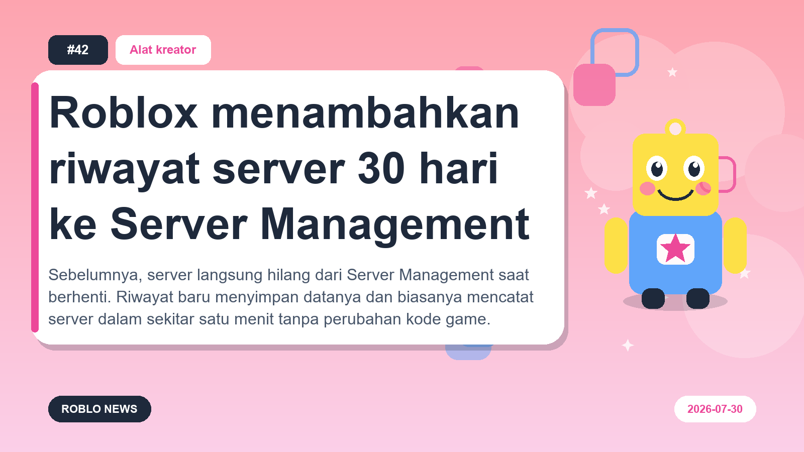 Roblox menambahkan riwayat server 30 hari ke Server Management