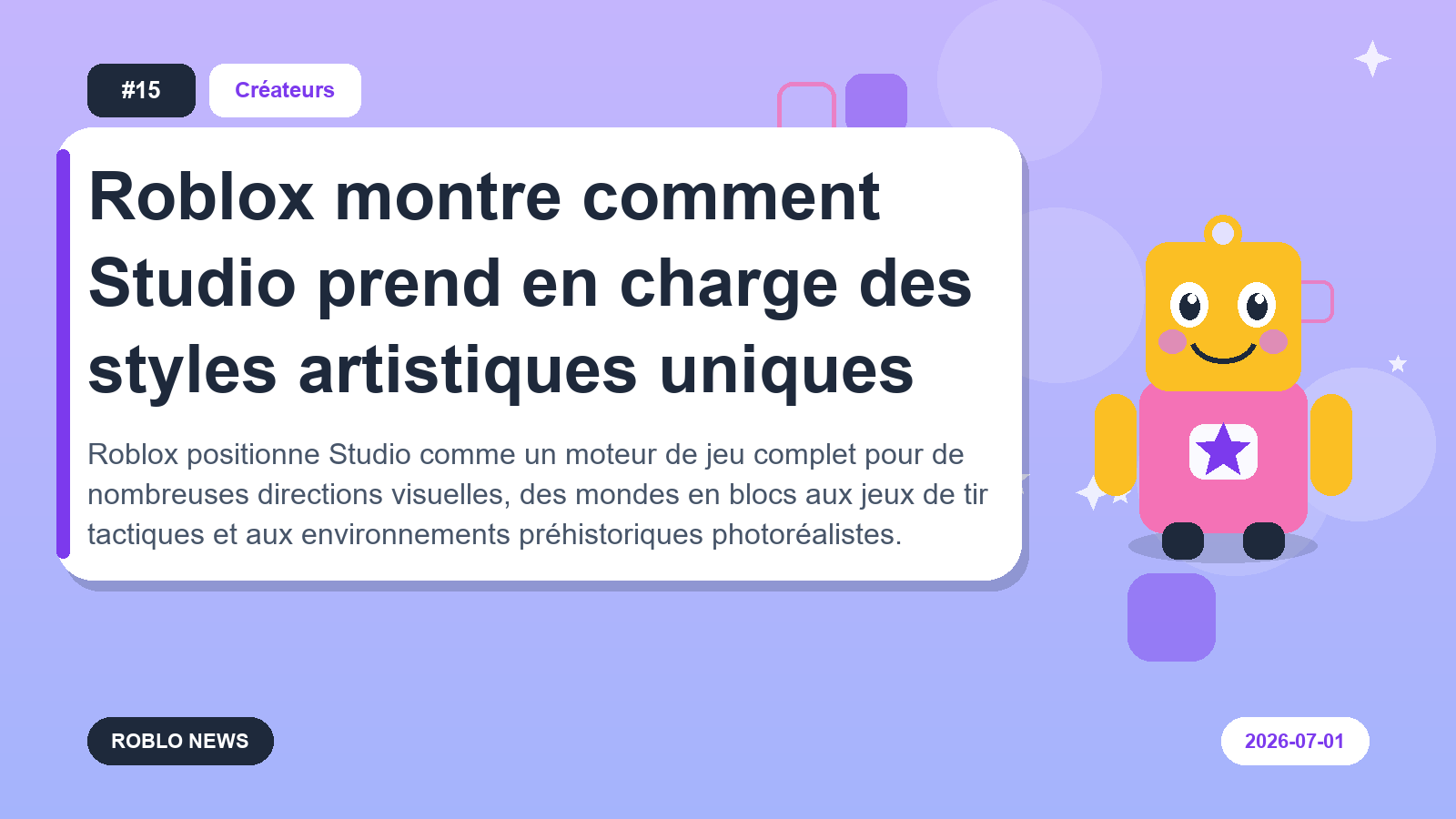 Roblox montre comment Studio prend en charge des styles artistiques uniques