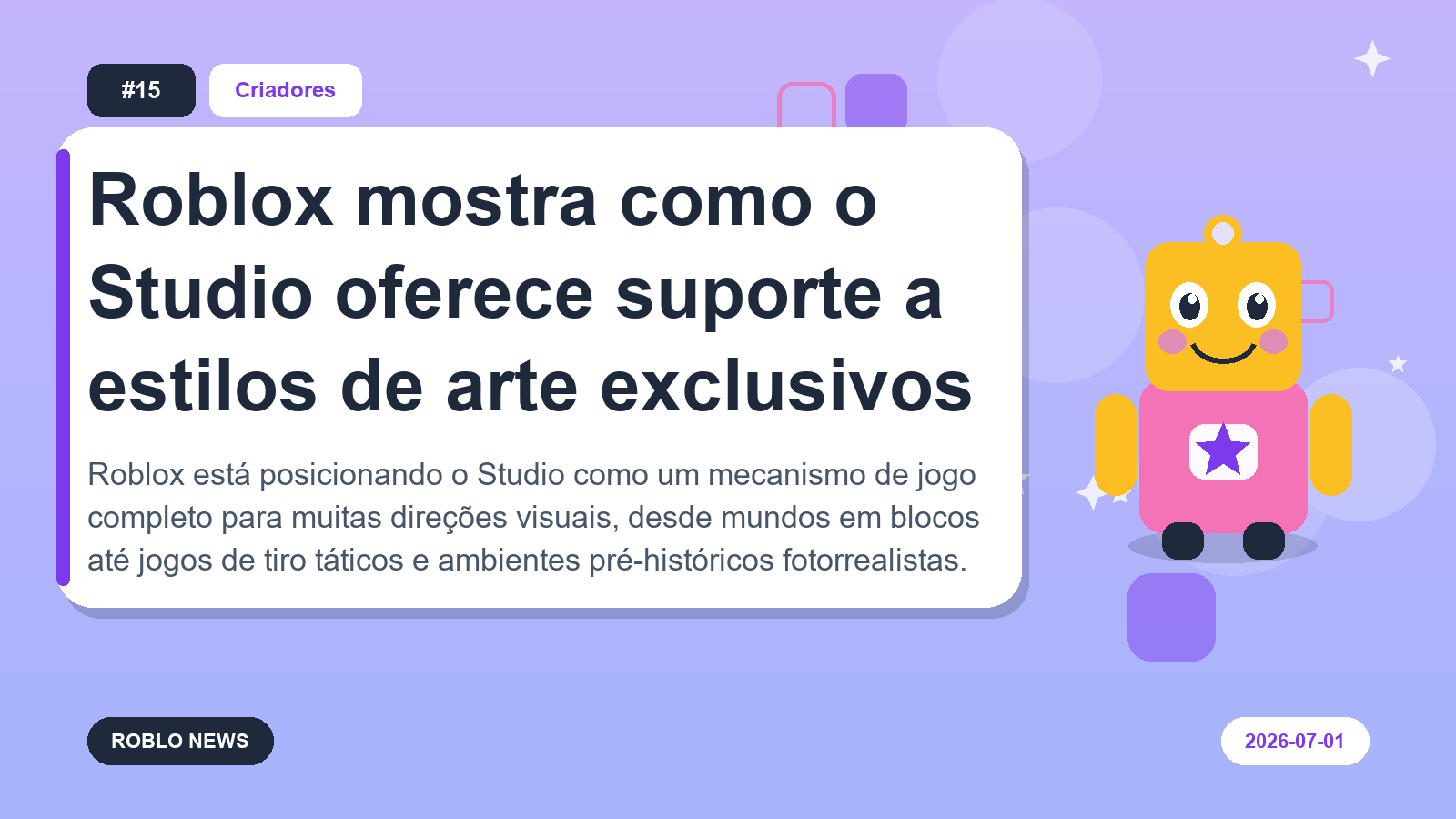 Roblox mostra como o Studio oferece suporte a estilos de arte exclusivos
