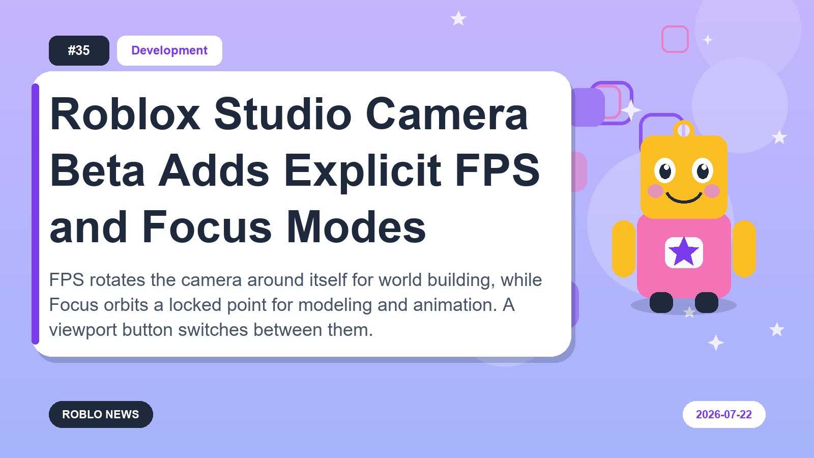 Roblox Studio Camera Beta Adds Explicit FPS and Focus Modes