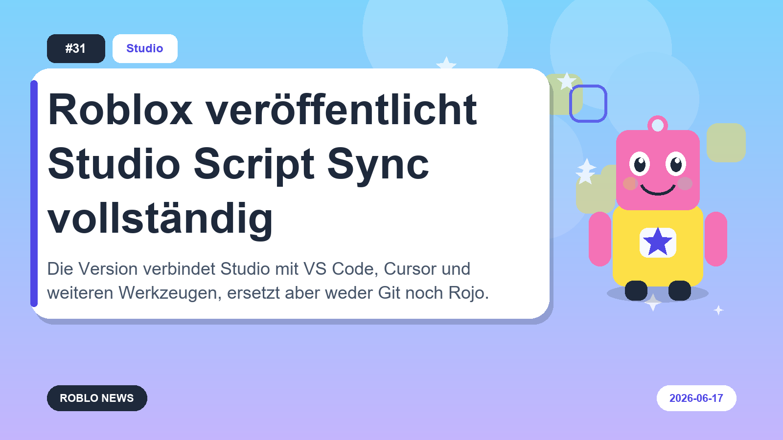 Roblox veröffentlicht Studio Script Sync vollständig