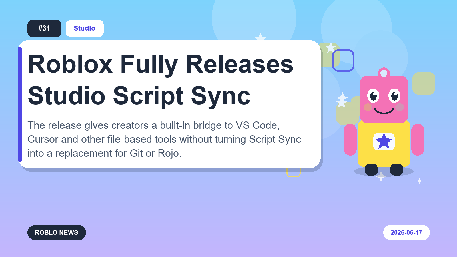 Roblox Fully Releases Studio Script Sync