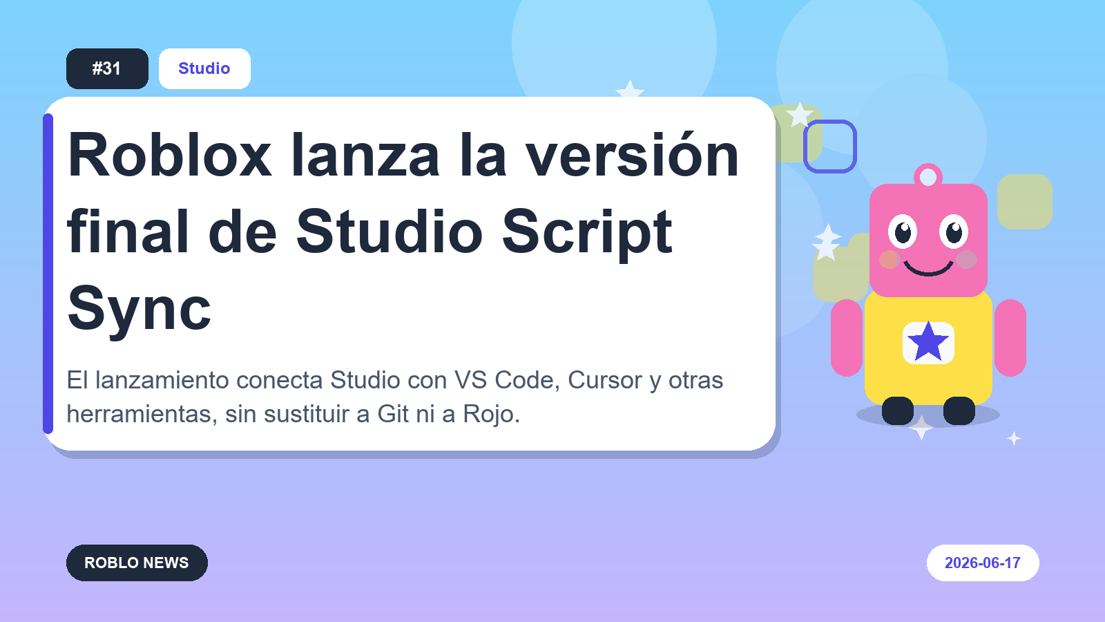Roblox lanza la versión final de Studio Script Sync