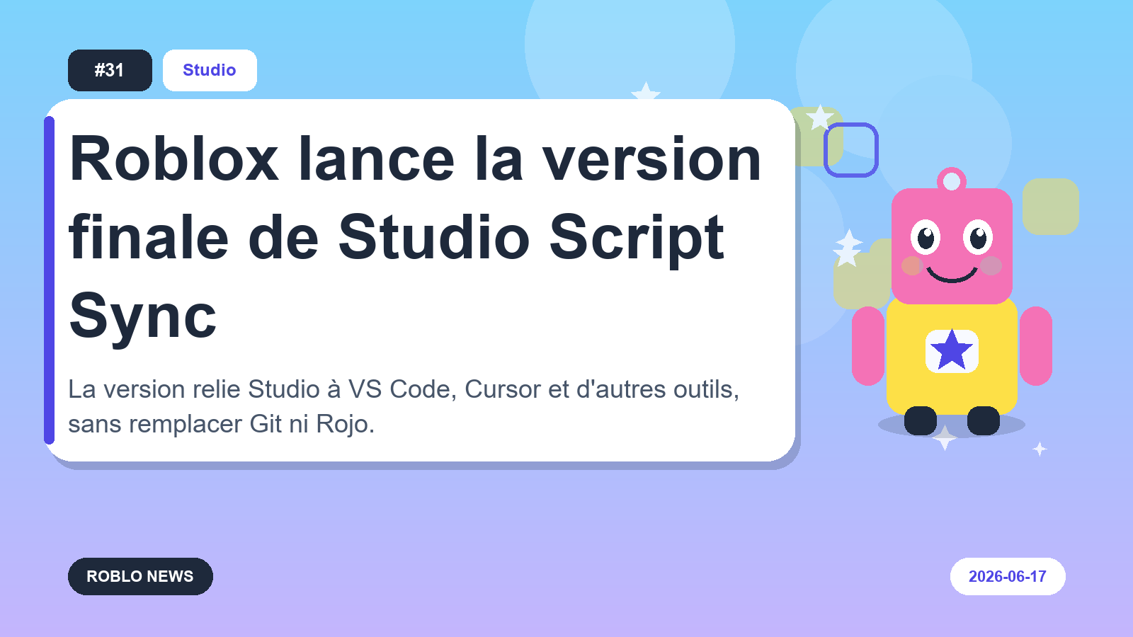 Roblox lance la version finale de Studio Script Sync