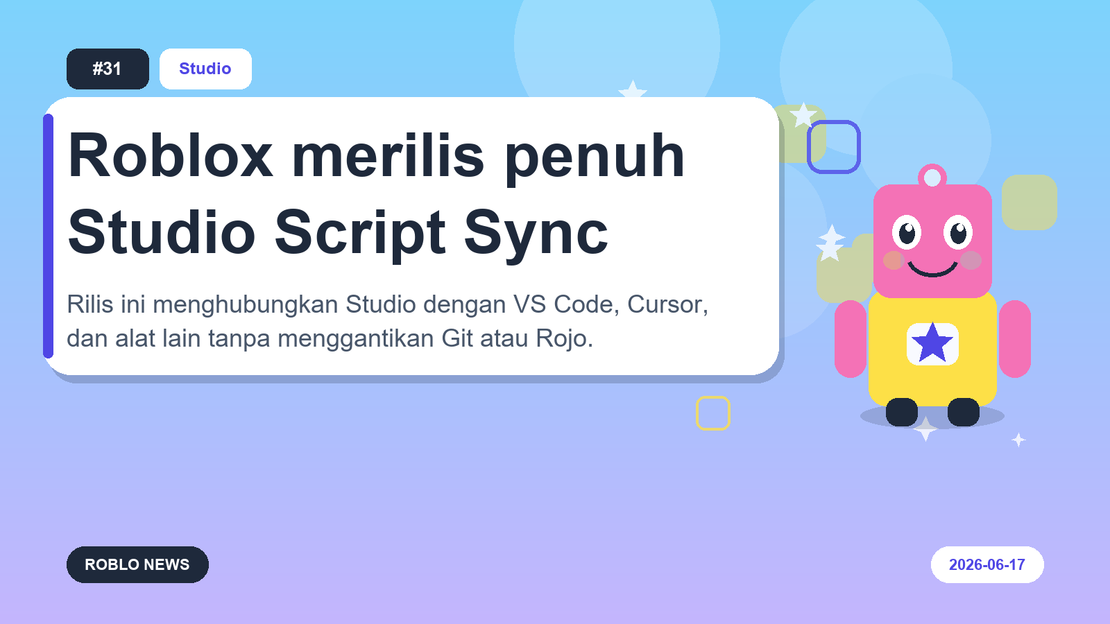 Roblox merilis penuh Studio Script Sync