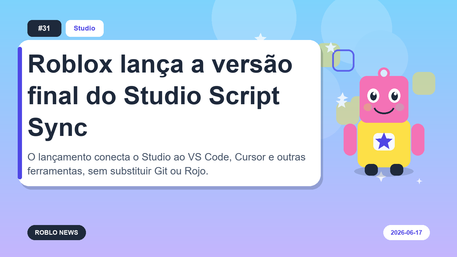 Roblox lança a versão final do Studio Script Sync