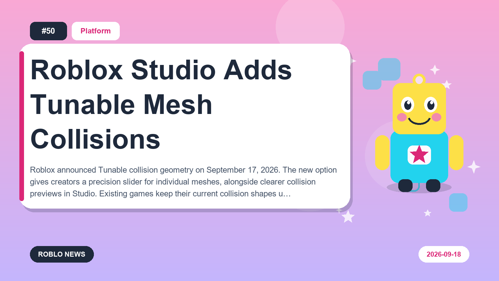 Roblox Studio Adds Tunable Mesh Collisions