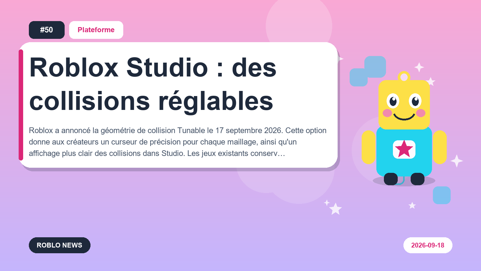 Roblox Studio : des collisions réglables