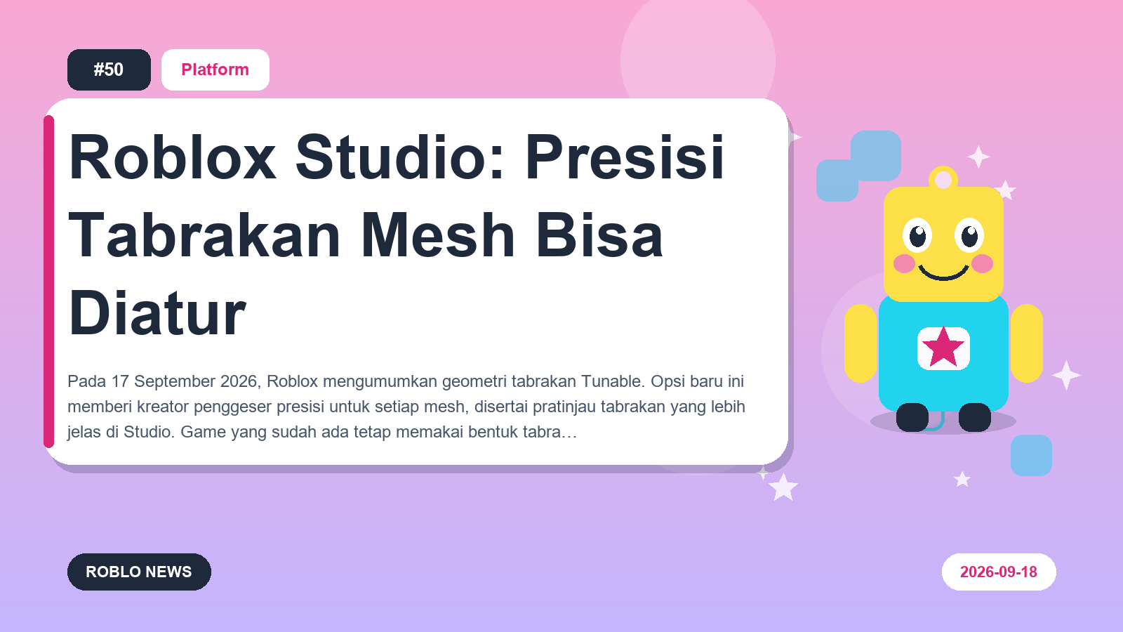 Roblox Studio: Presisi Tabrakan Mesh Bisa Diatur