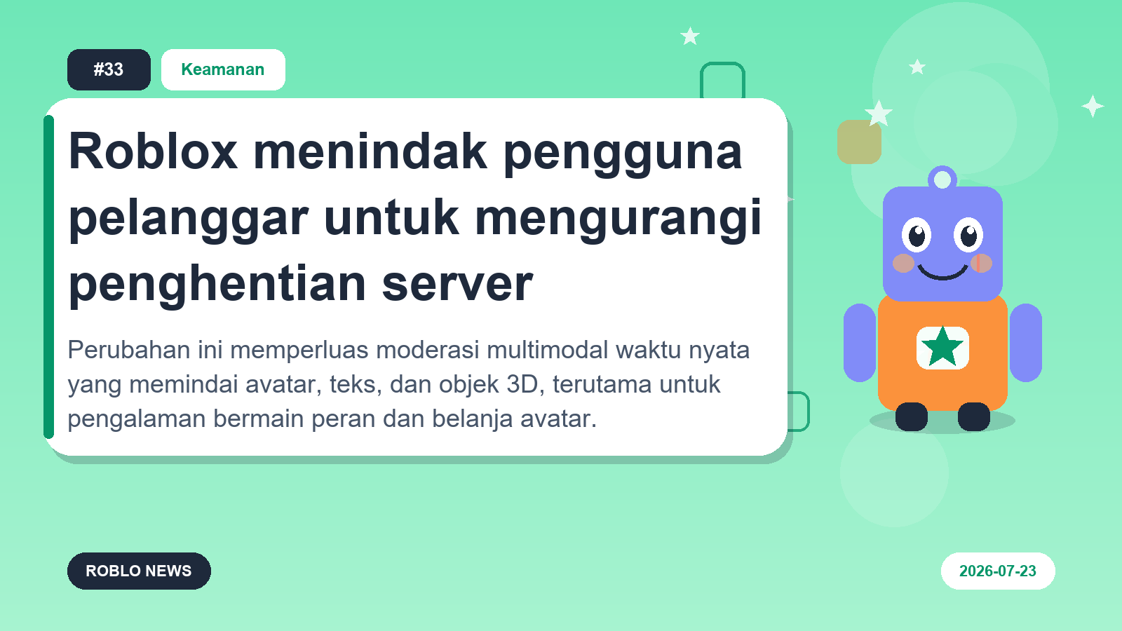 Roblox menindak pengguna pelanggar untuk mengurangi penghentian server