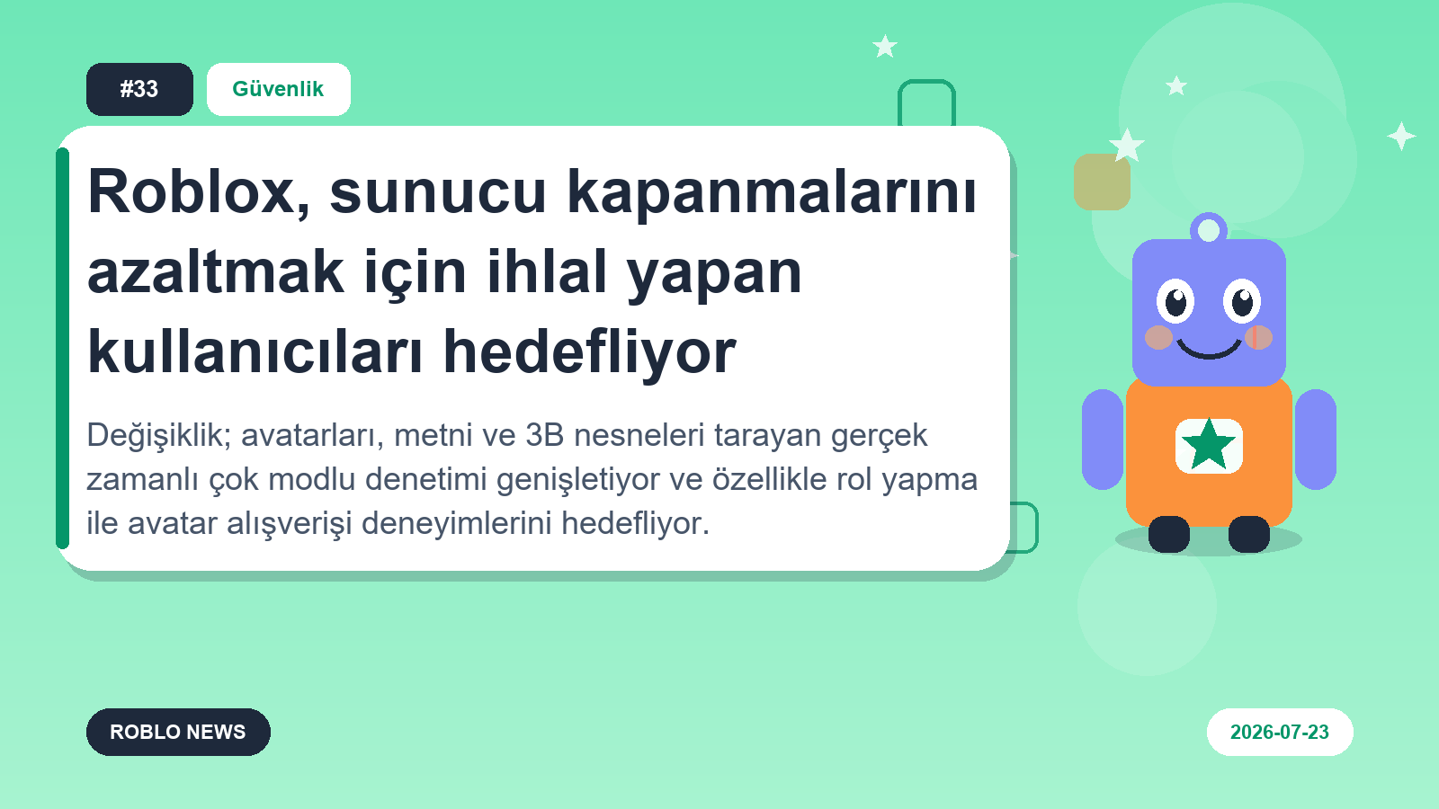 Roblox, sunucu kapanmalarını azaltmak için ihlal yapan kullanıcıları hedefliyor