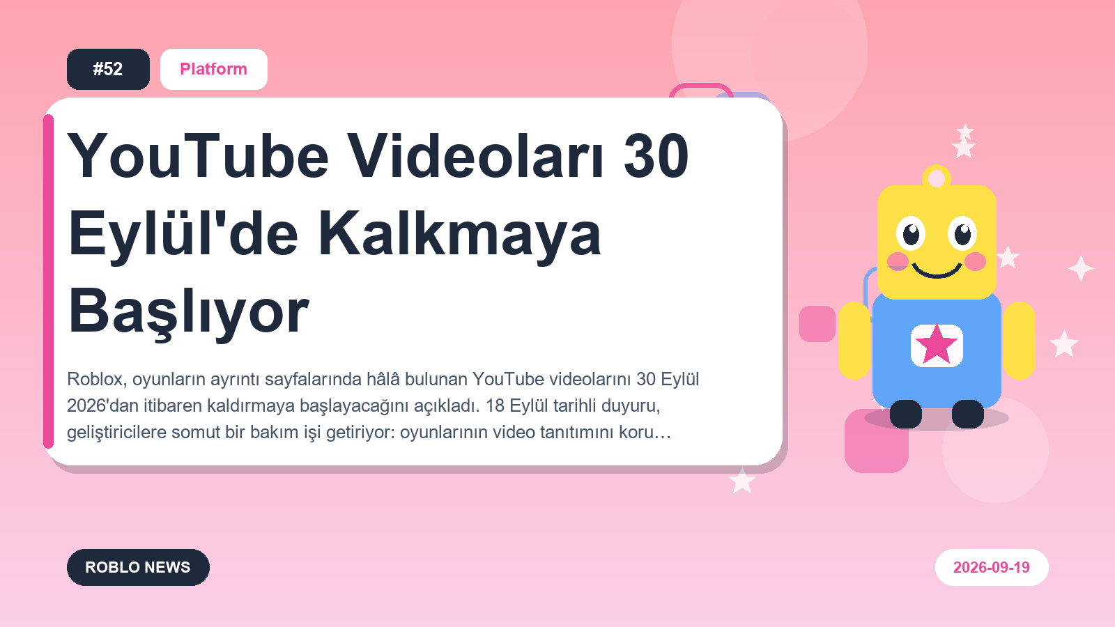 YouTube Videoları 30 Eylül'de Kalkmaya Başlıyor