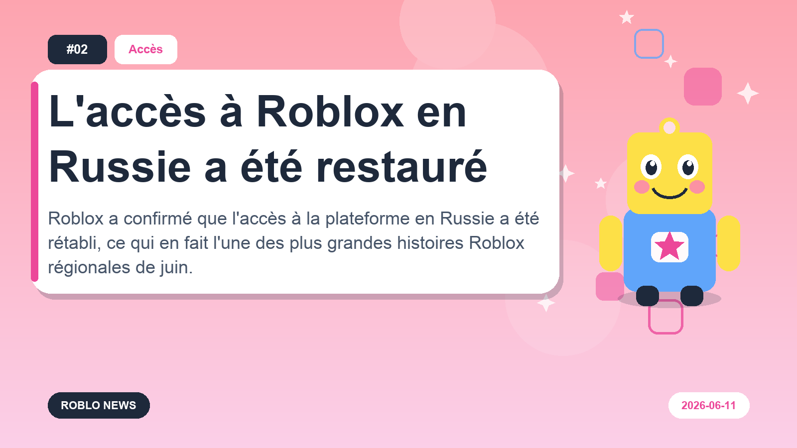 L'accès à Roblox en Russie a été restauré