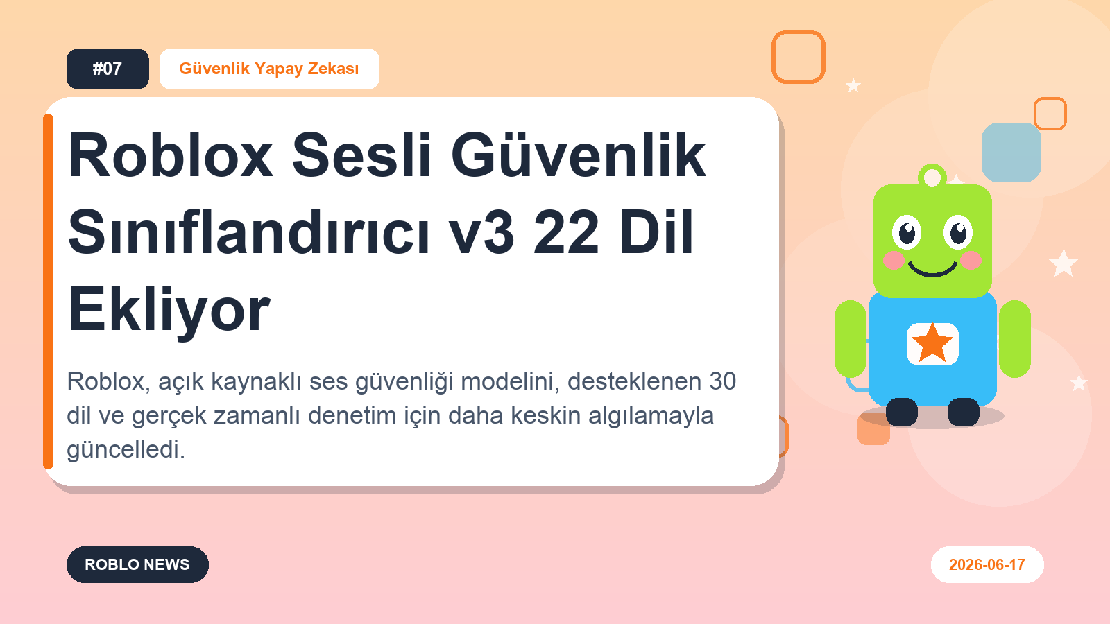 Roblox Sesli Güvenlik Sınıflandırıcı v3 22 Dil Ekliyor